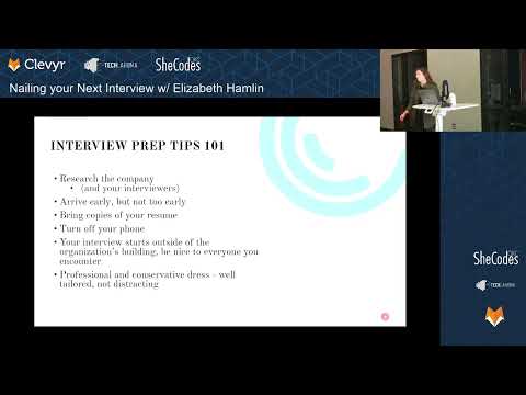 Watch Nailing your Next Interview w/ Elizabeth Hamlin - SheCodesOKC on YouTube